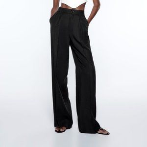 Zara Wide Leg Black Trousers